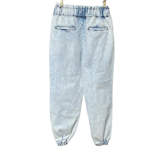 SKIES ARE BLUE Y2K Baggie Jeans Medium Joggers Light Wash Elastic Waist NWOT - Picture 4 of 11